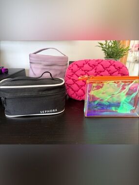4 cosmetic bags various brands